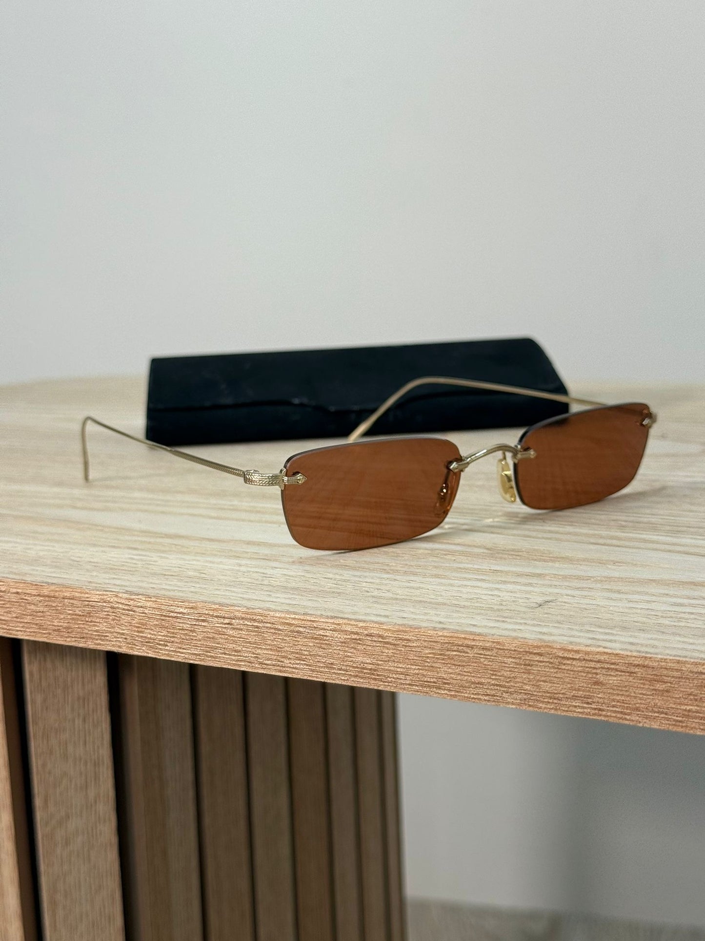 The Row Brown Skinny Sunglasses - One Size