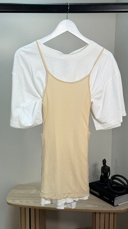 Maison Margiela Beige Camisole Top Layered Over A White T-shirt - New In Tags Small