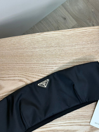 Prada Black Re-Nylon Bandeau Logo Top - New In Tags EU 44