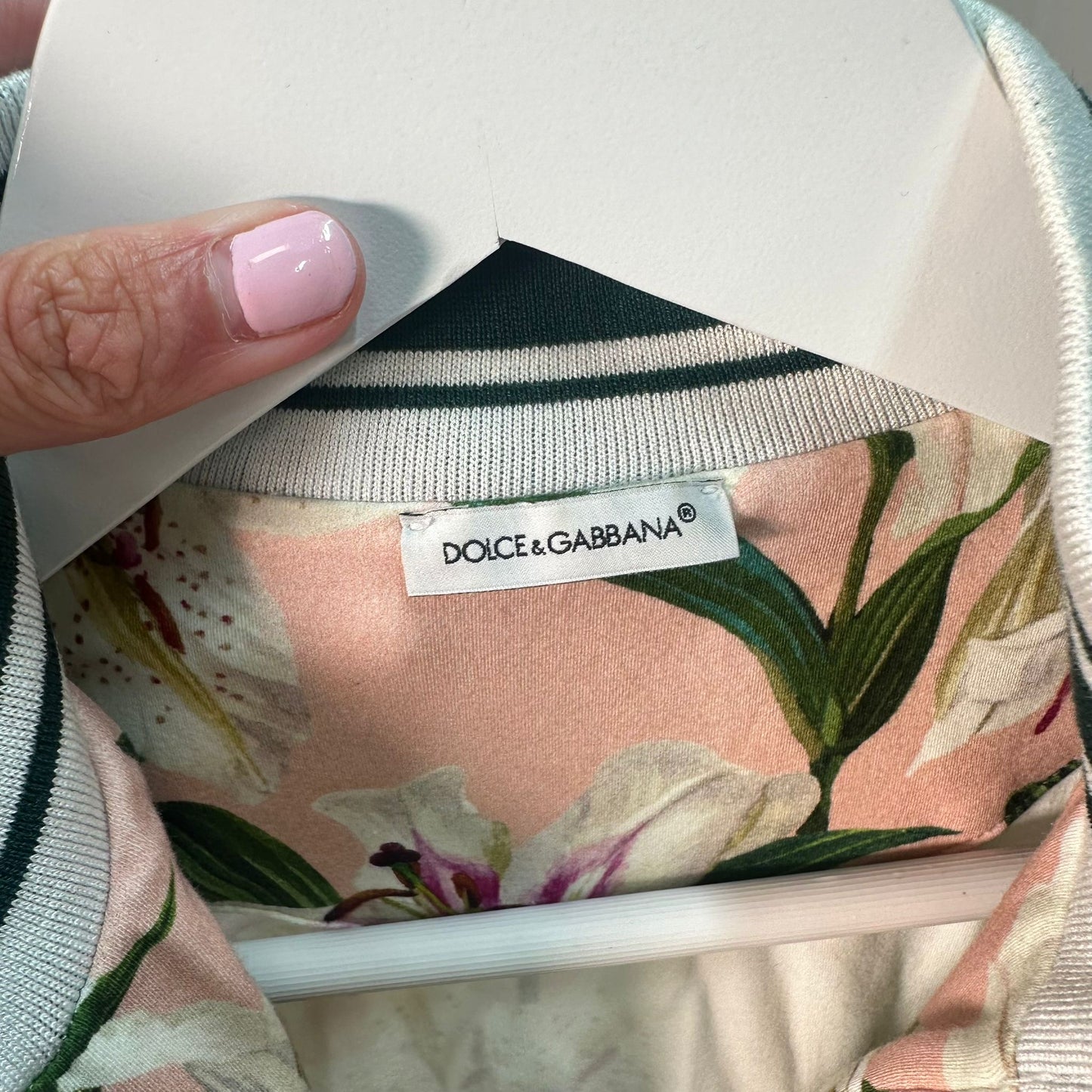 Kids Dolce & Gabbana Peach Green Floral Zip-Up Jacket – Age 11-12