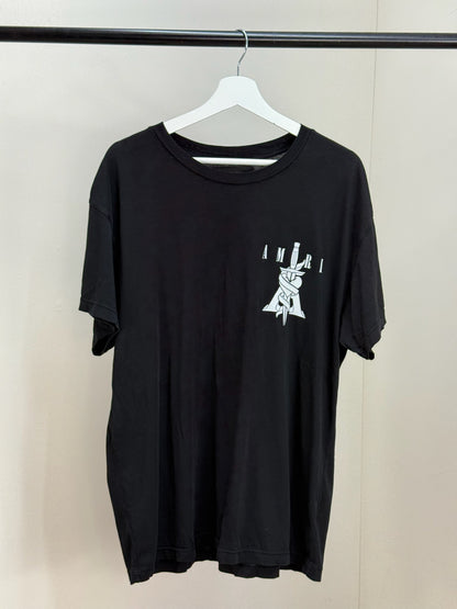 Amiri Black Heart Dagger Logo T-Shirt - medium