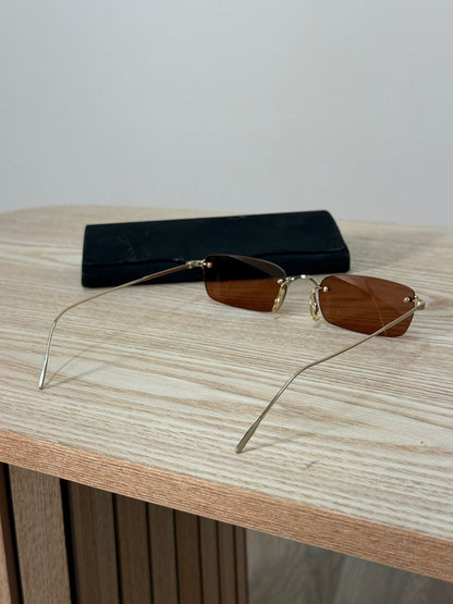 The Row Brown Skinny Sunglasses - One Size