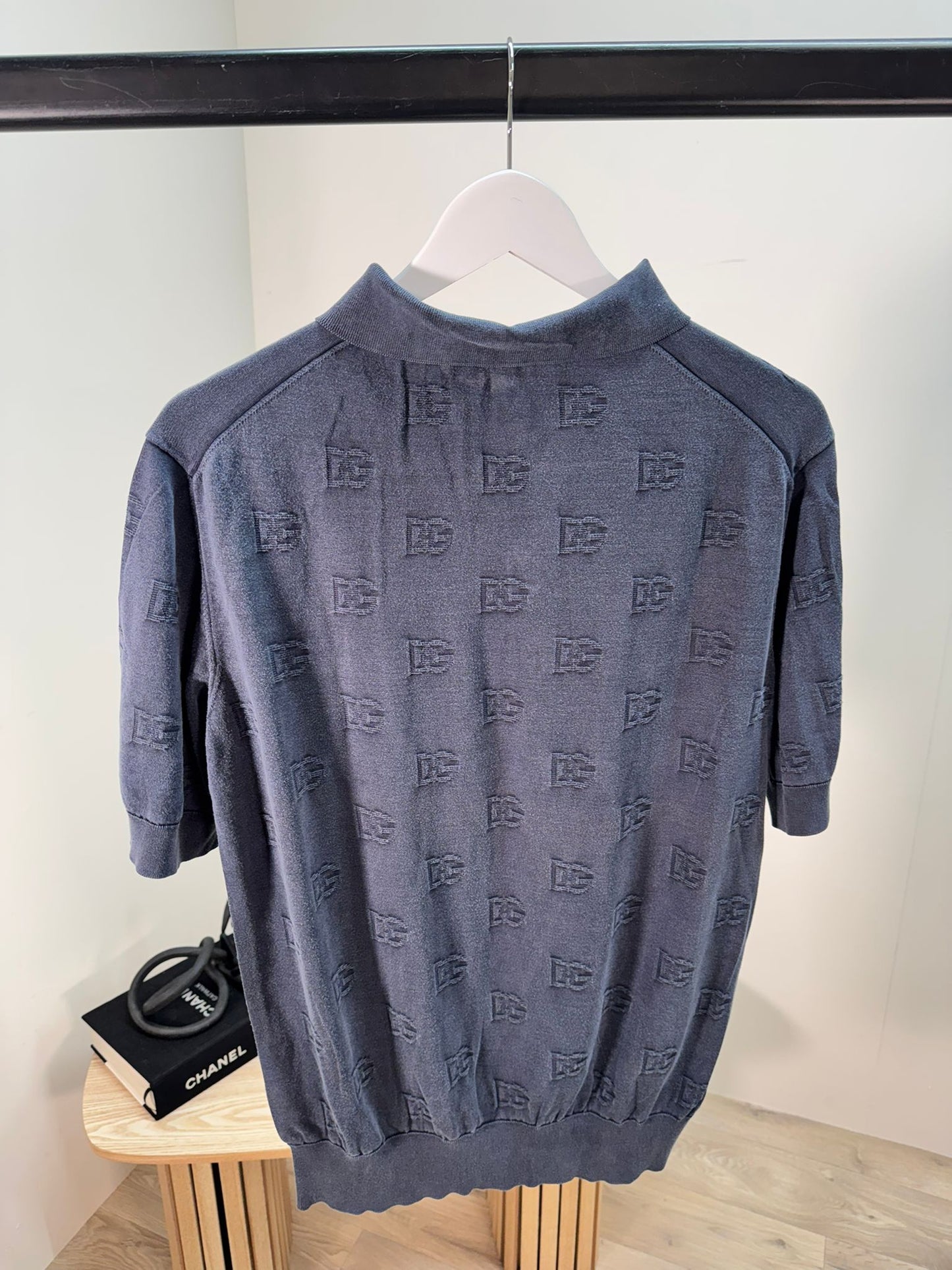 Dolce & Gabbana Navy DG Multi Logo Polo Top – M