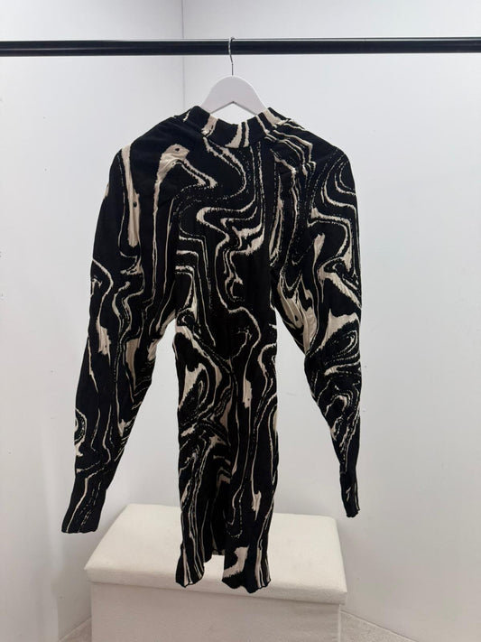 Rotate Black White Knit Mini Dress 
- Small