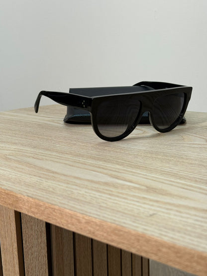 Celine Black Flat Top Aviator Sunglasses - One Size