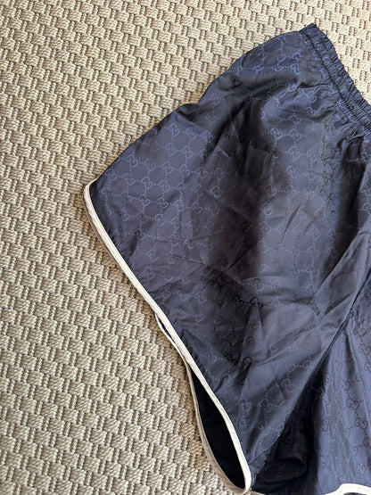 Gucci Navy GG Monogram Print Swim Shorts - 52/XL