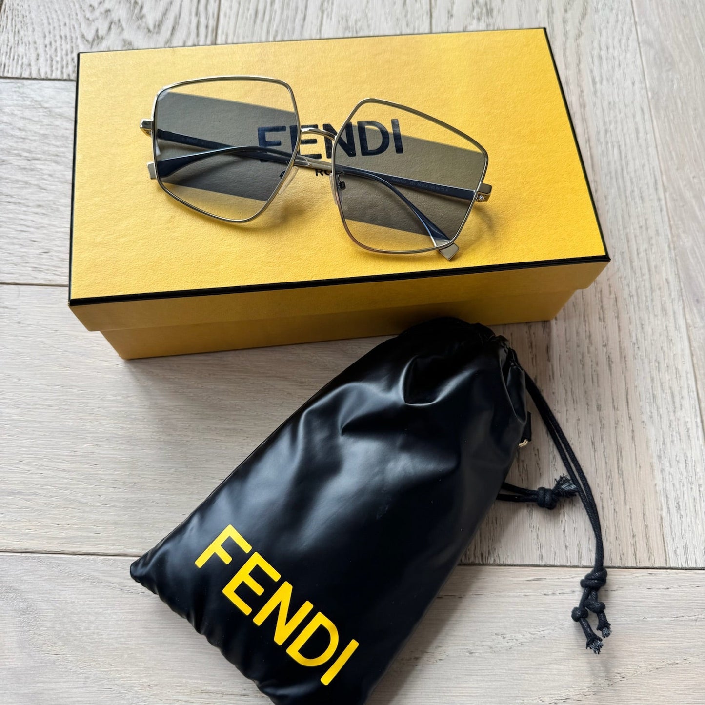 Fendi Blue Two Tone Pentagon Frame Sunglasses