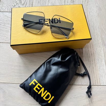 Fendi Blue Two Tone Pentagon Frame Sunglasses