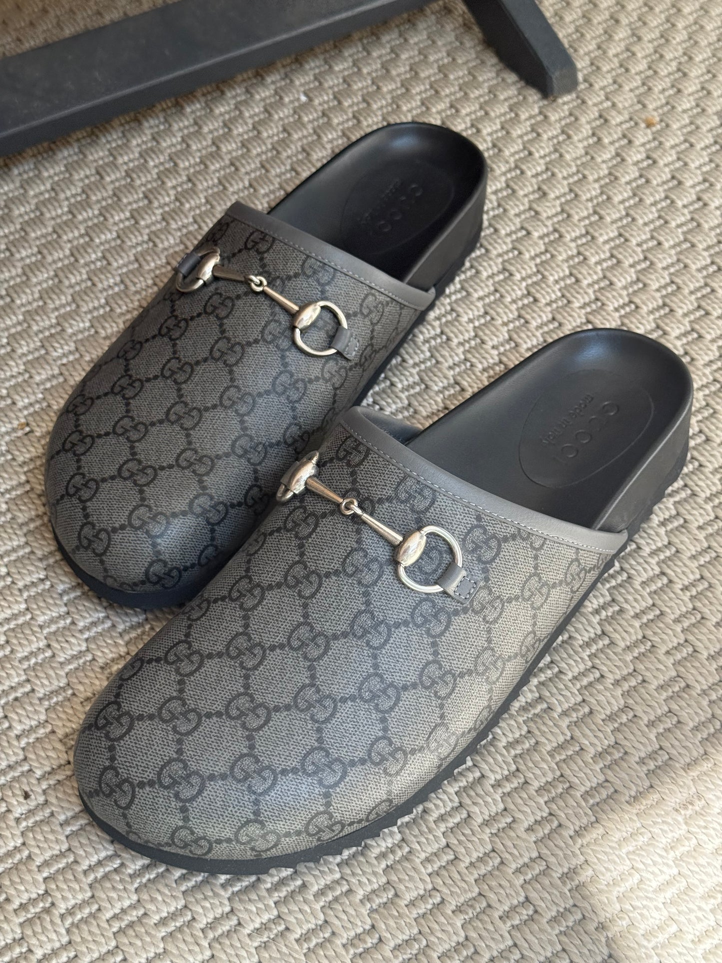 Gucci GG Horsebite Slider Mules- UK 10 Brand New