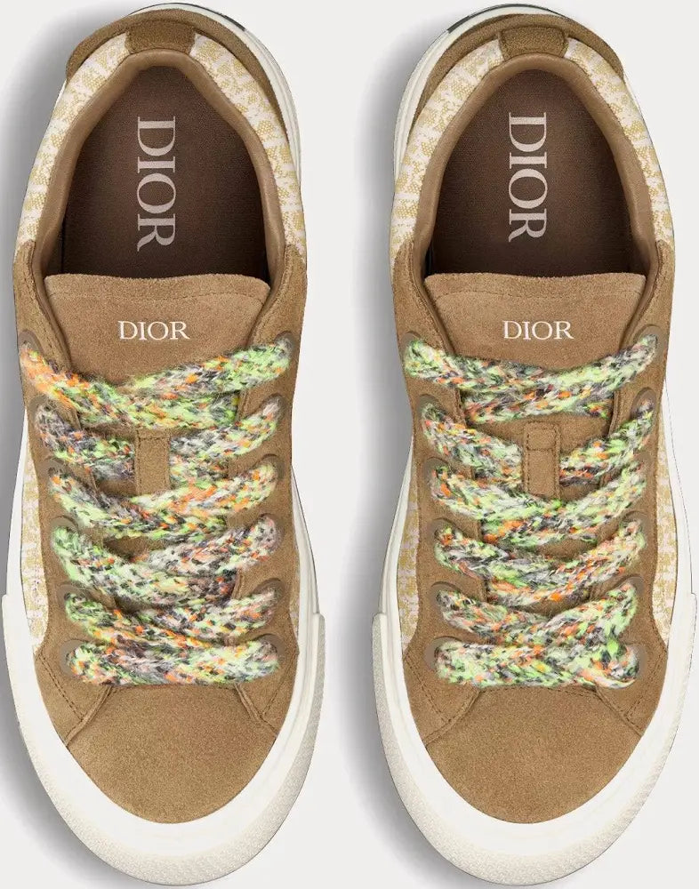 Dior B33 Khaki Oblique Suede Trainers – UK 8