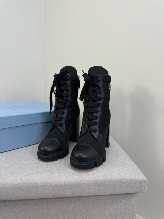 Prada Black Re-Nylon Ankle Boot  - UK 4