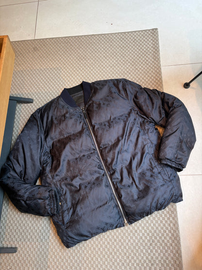 Louis Vuitton Navy Monogram Reversible Bomber Jacket – 54/XL