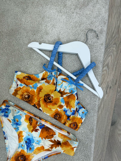 Kids Zimmermann Blue Yellow Flower Bikini -Age 8
