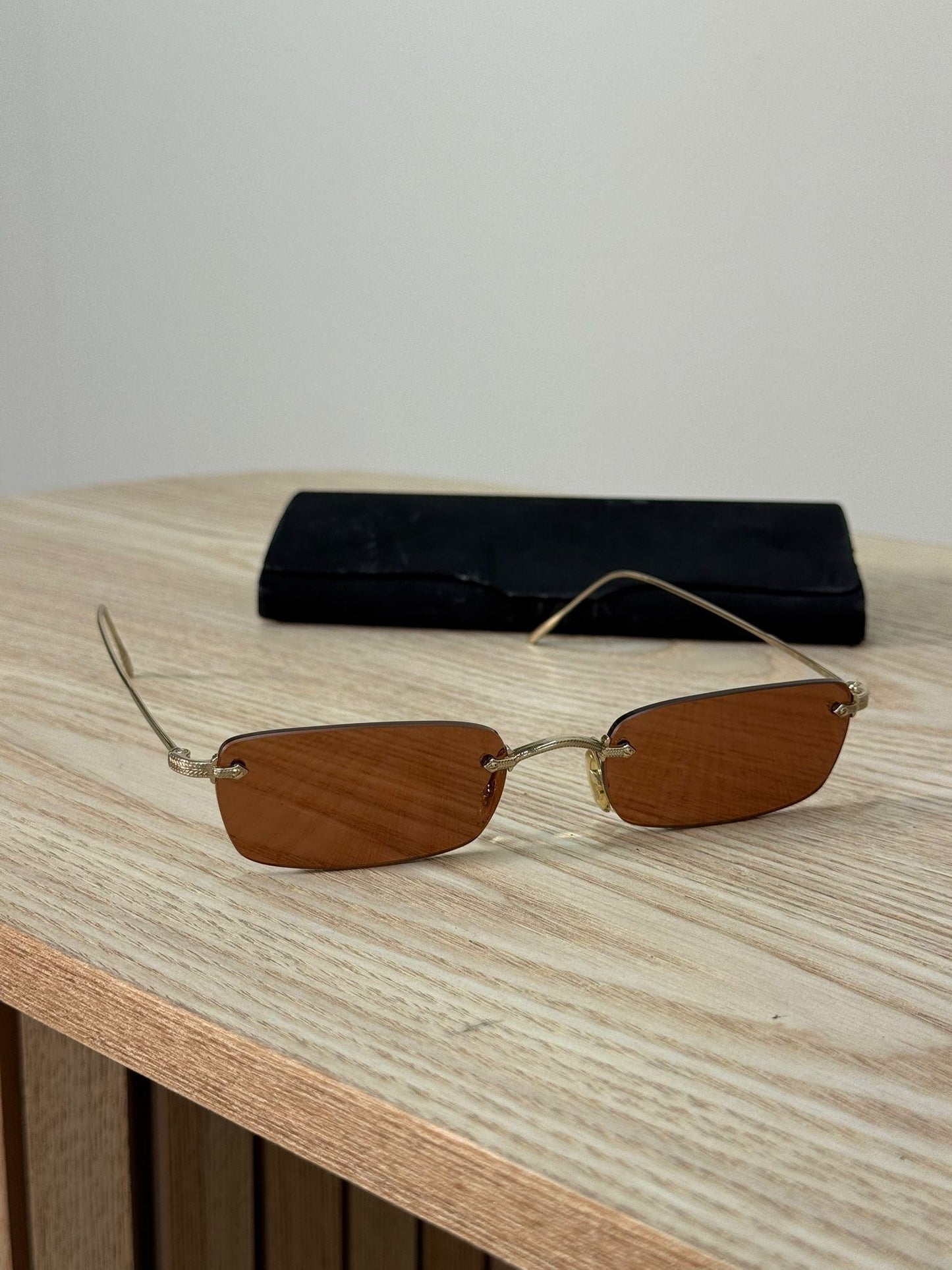 The Row Brown Skinny Sunglasses - One Size