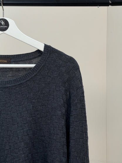 Louis Vuitton Grey Damier Print Jumper - 4XL