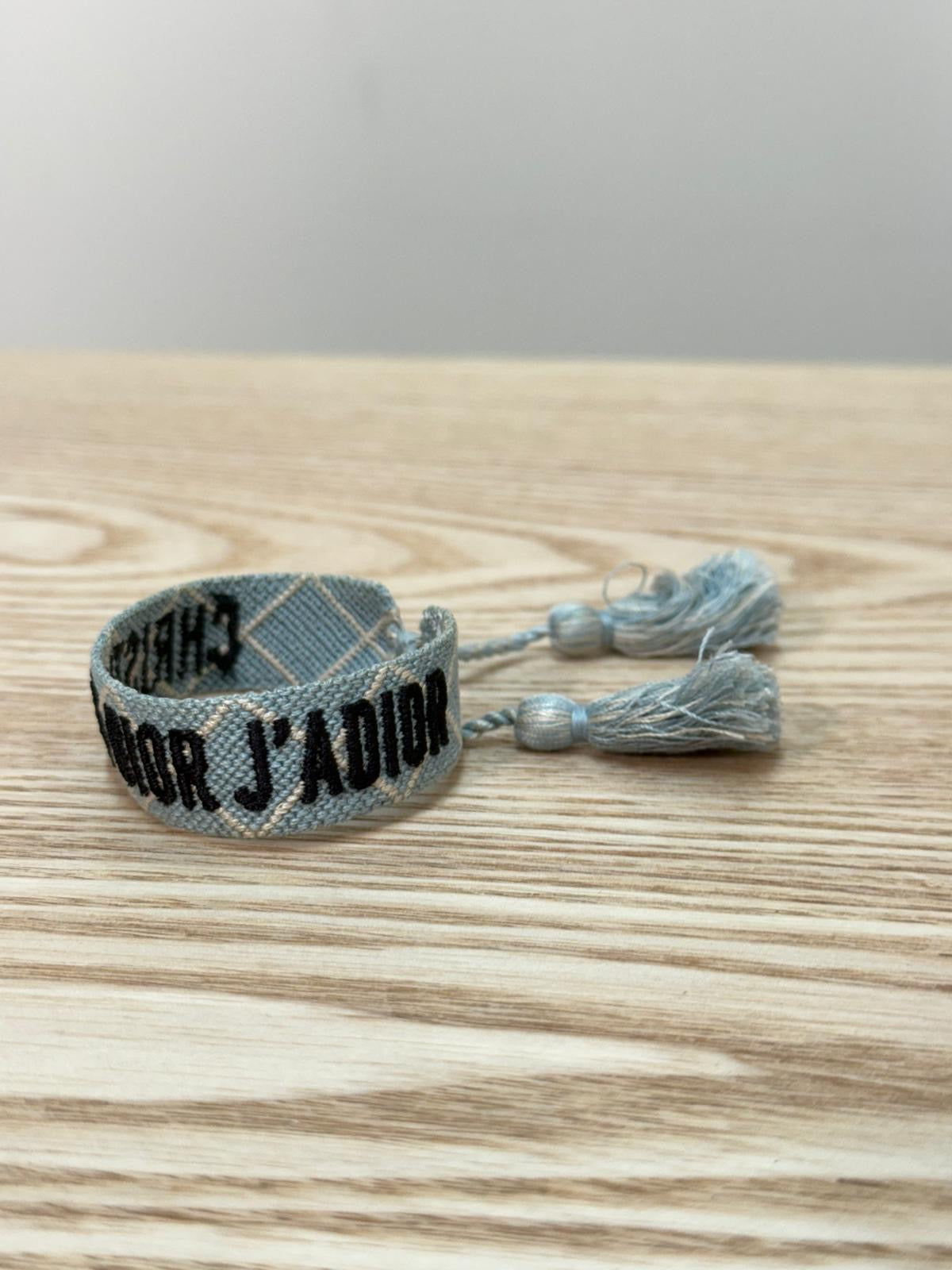 Dior Blue White Cross Woven 'J'Adior' Friendship Bracelet - One Size