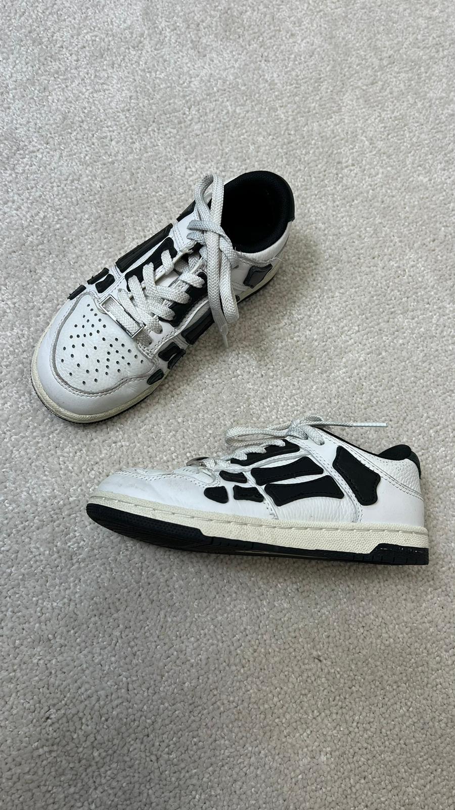 Kids Amiri White & Black Bone Trainers - EU 29