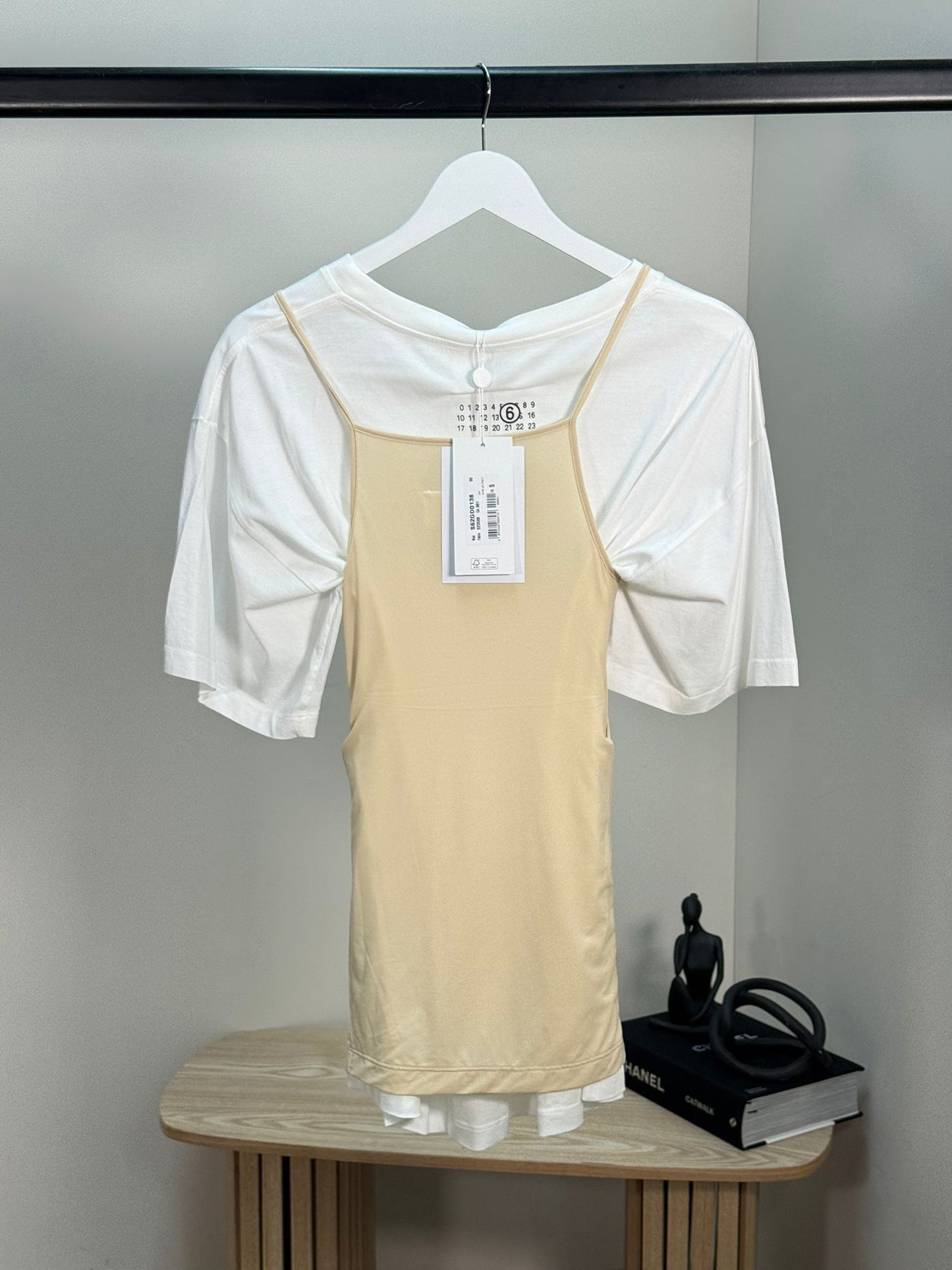 Maison Margiela Beige Camisole Top Layered Over A White T-shirt - New In Tags Small