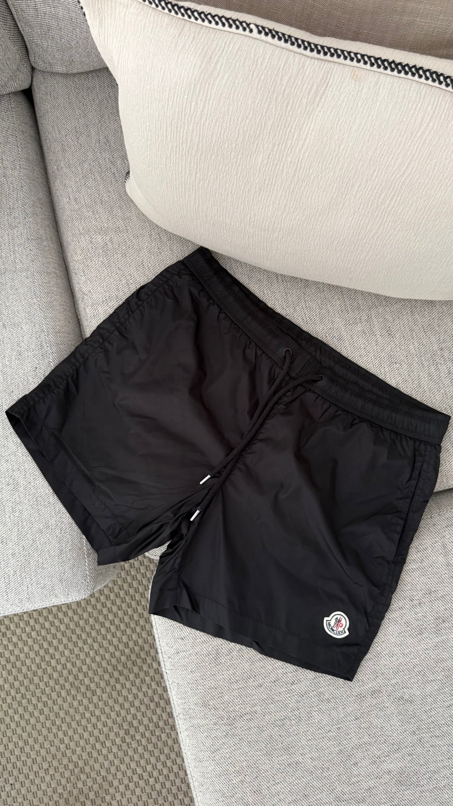 Moncler Black Logo Swimshorts - Large