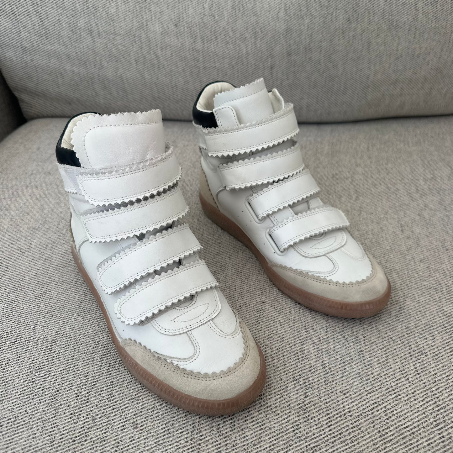 Isabel Marant White Leather Velcro Trainers – EU 37 / UK 4