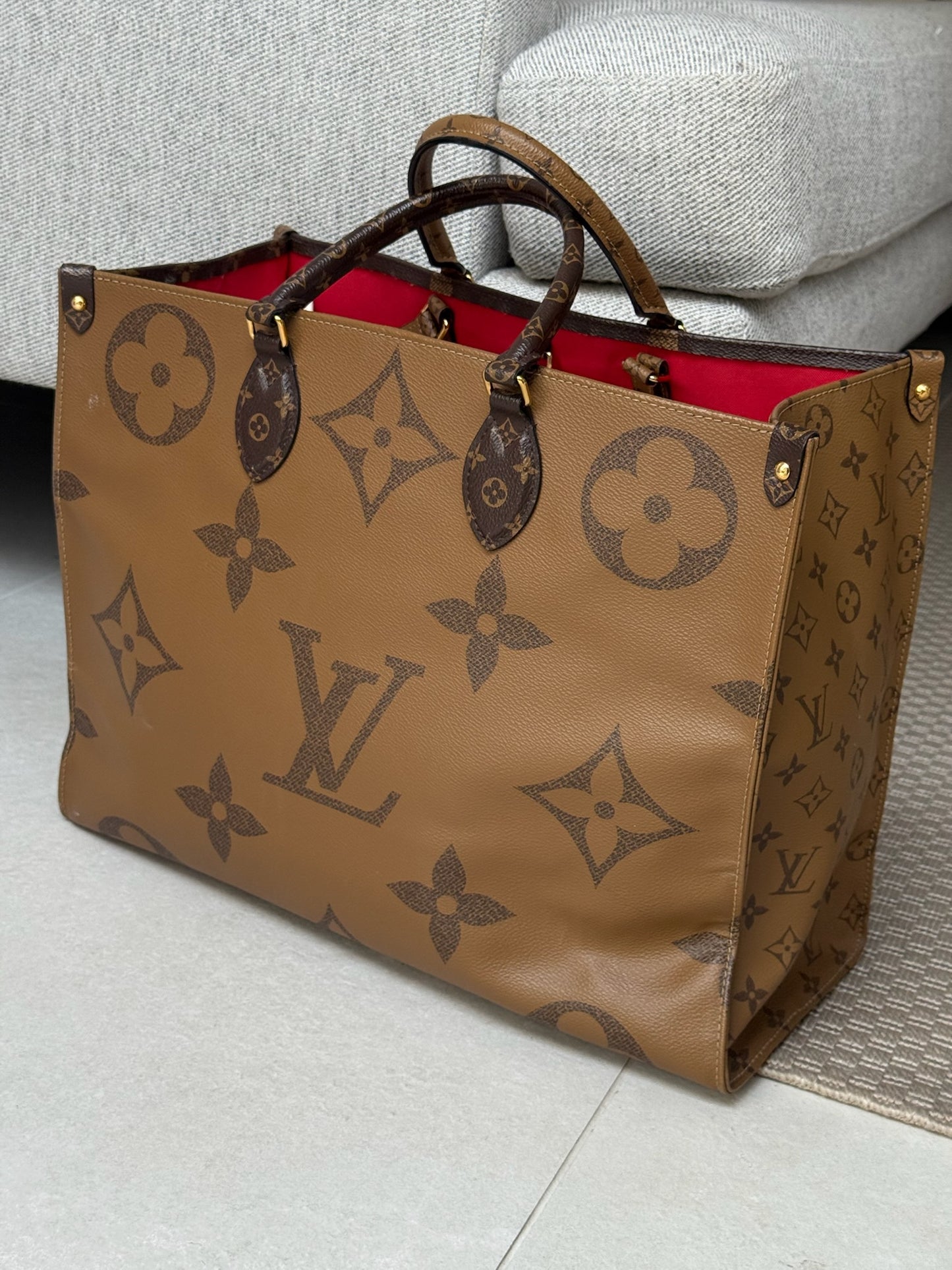 Louis Vuitton OnTheGo GM Tote Bag Monogram Brown Leather Bag