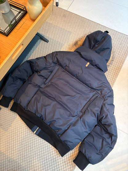 Mackage Navy Dixon-X Fur Trim Hooded Puffer Jacket – 42/XL