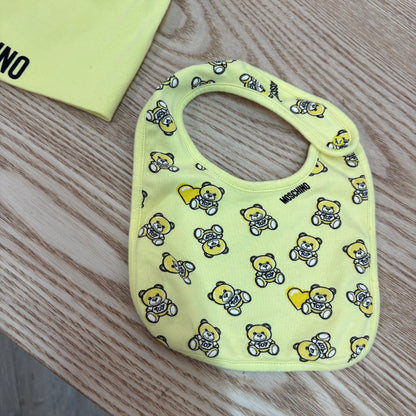 Kids Moschino Yellow Hat & Bib Set