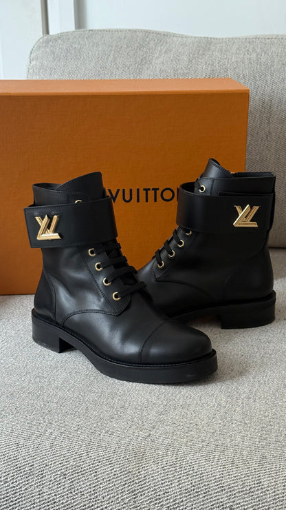 Louis Vuitton Black Wonderland Flat Ranger Boot-UK5