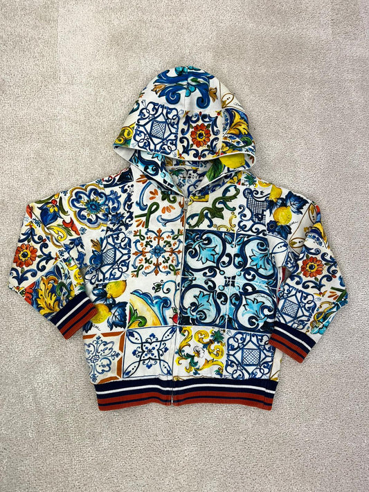 Kids Dolce & Gabbana sicilian print zip up hoodie  (Age 4)