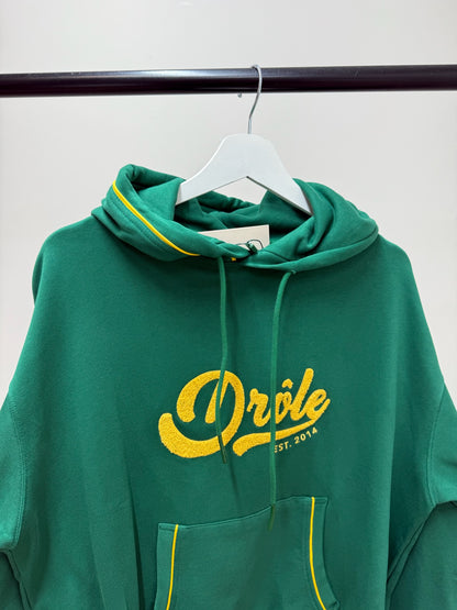 Drôle De Monsieur Green Yellow Logo Hoodie- In Tags Small