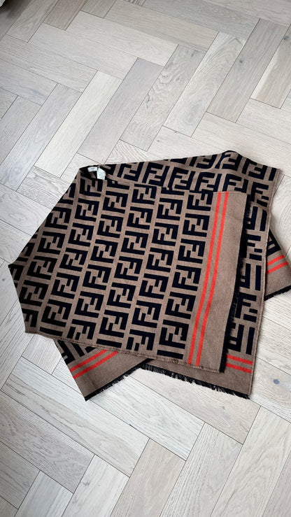 Fendi Brown FF Poncho Cape