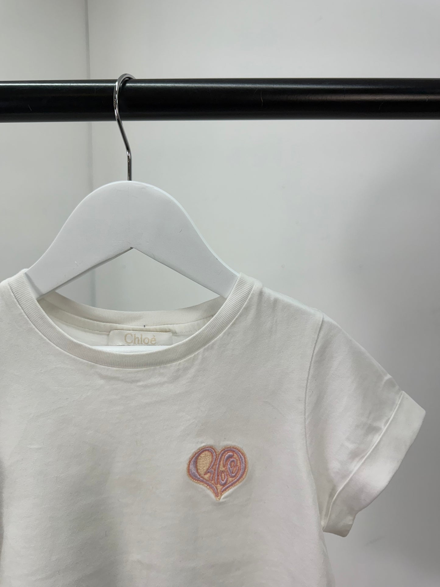 Kids Chloe White Heart Logo T-Shirt - Age 6