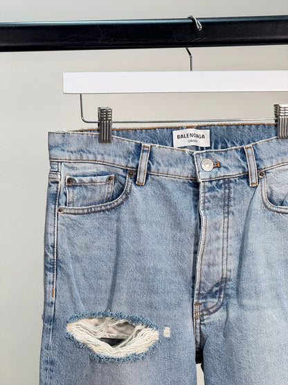 Balenciaga Unisex Blue Distressed Jeans - Brand New In Tags 27