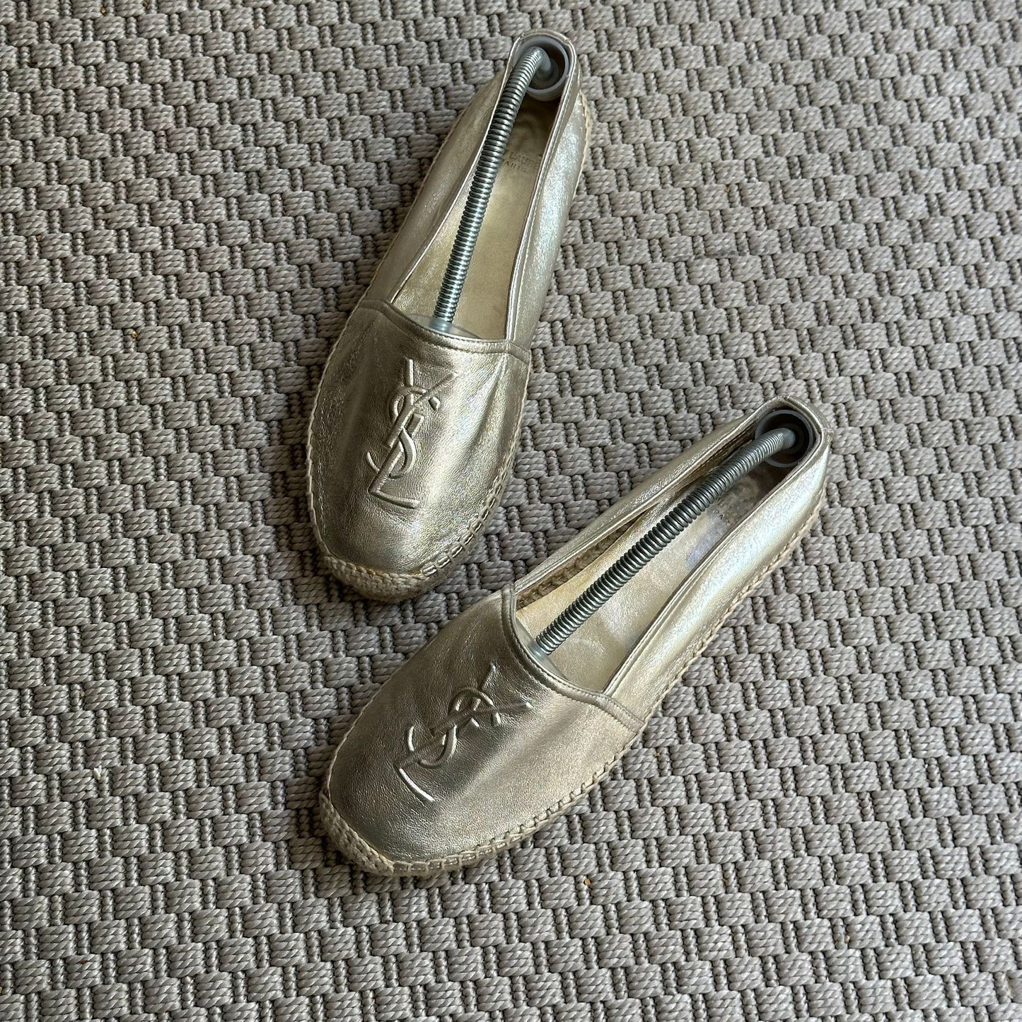 YSL Gold Metallic Espadrille Pumps – UK 6