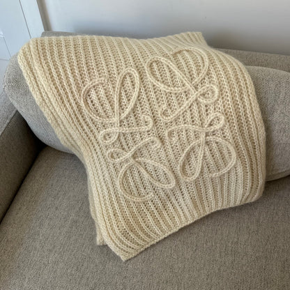 Loewe Cream Mohair Anagram Scarf