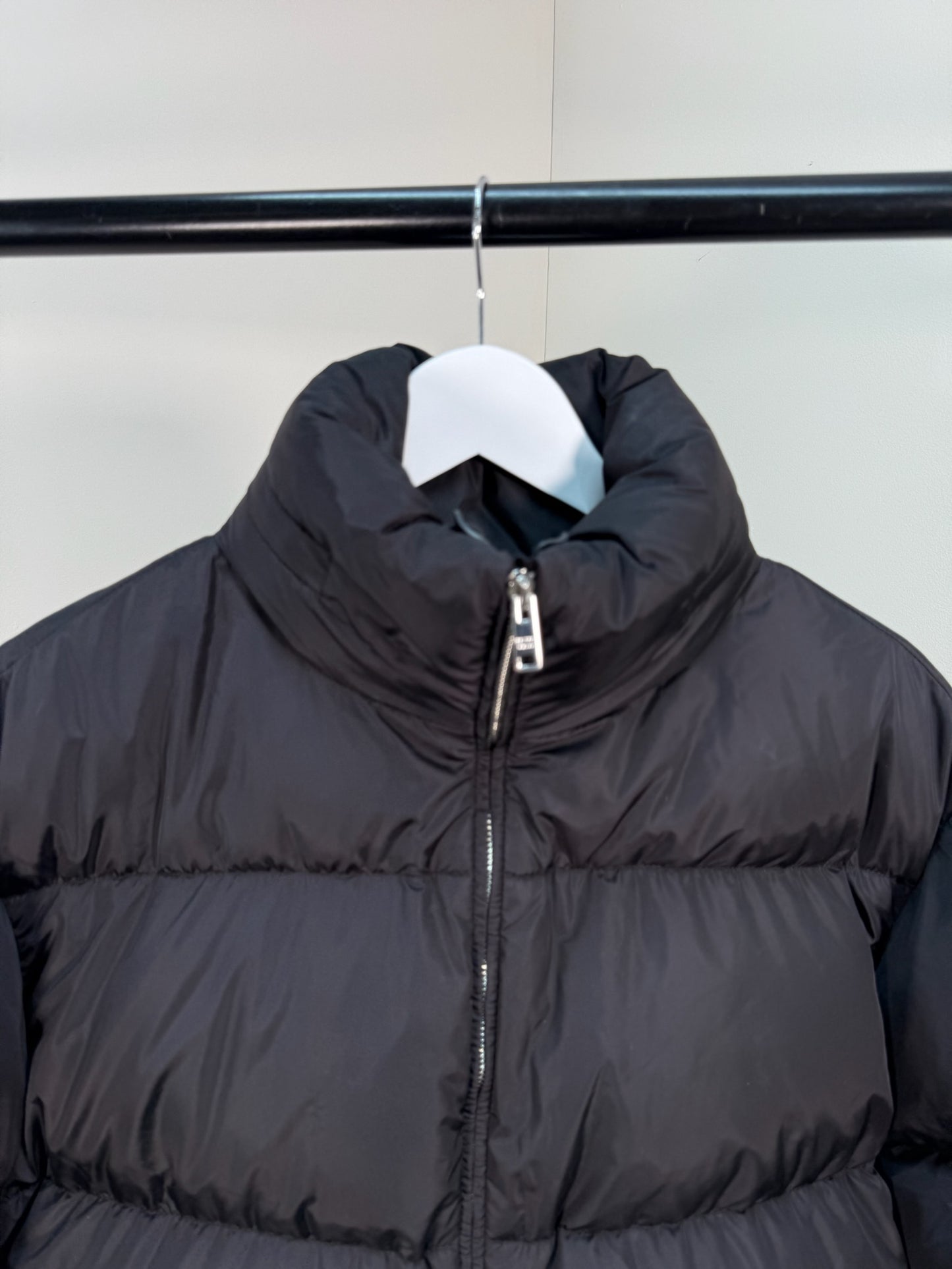 Prada Black Re-Nylon Belt Bag Padded Coat - 40/M