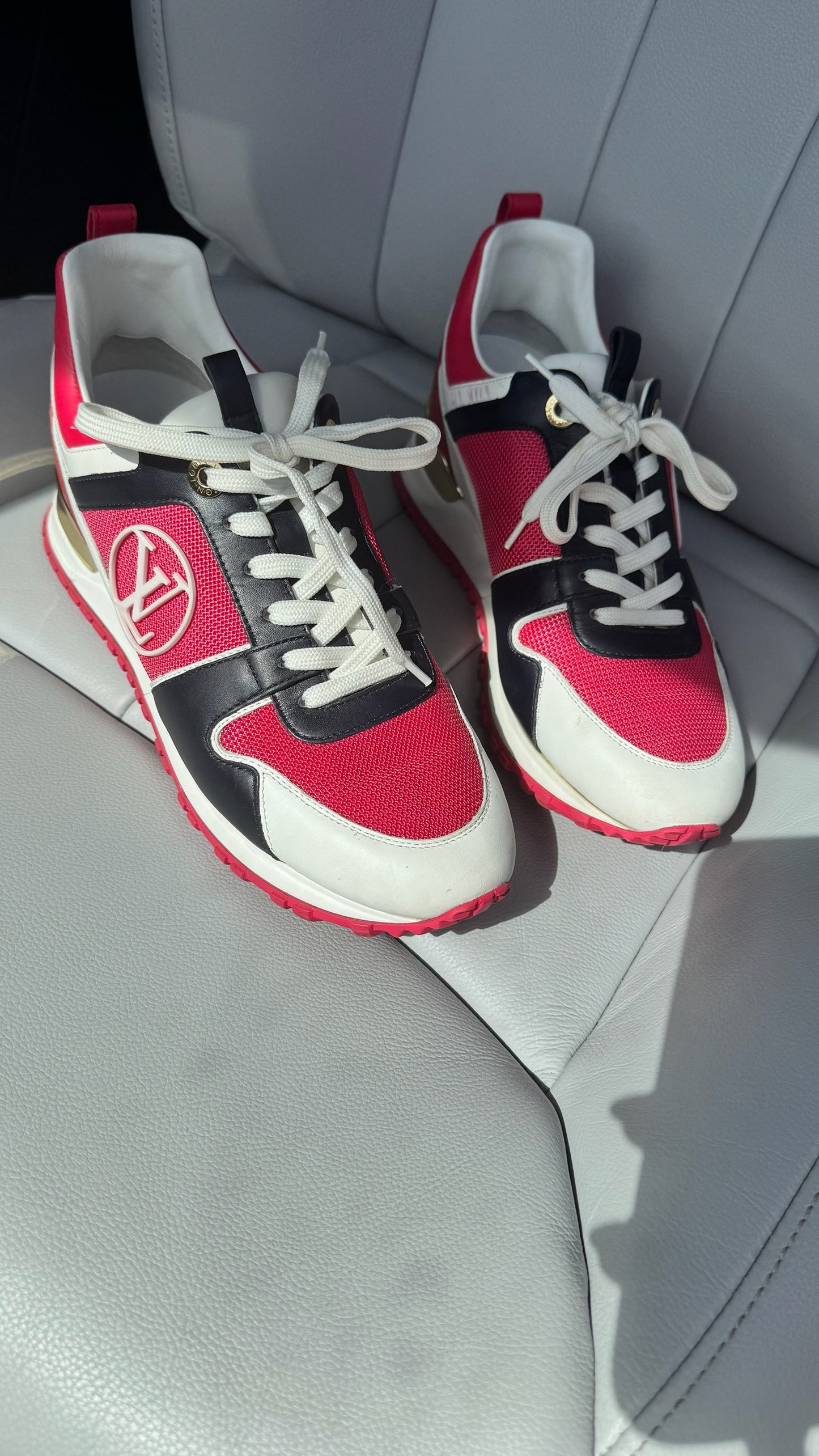 Louis Vuitton Run Away Pink White & Black Trainers - UK 3.5