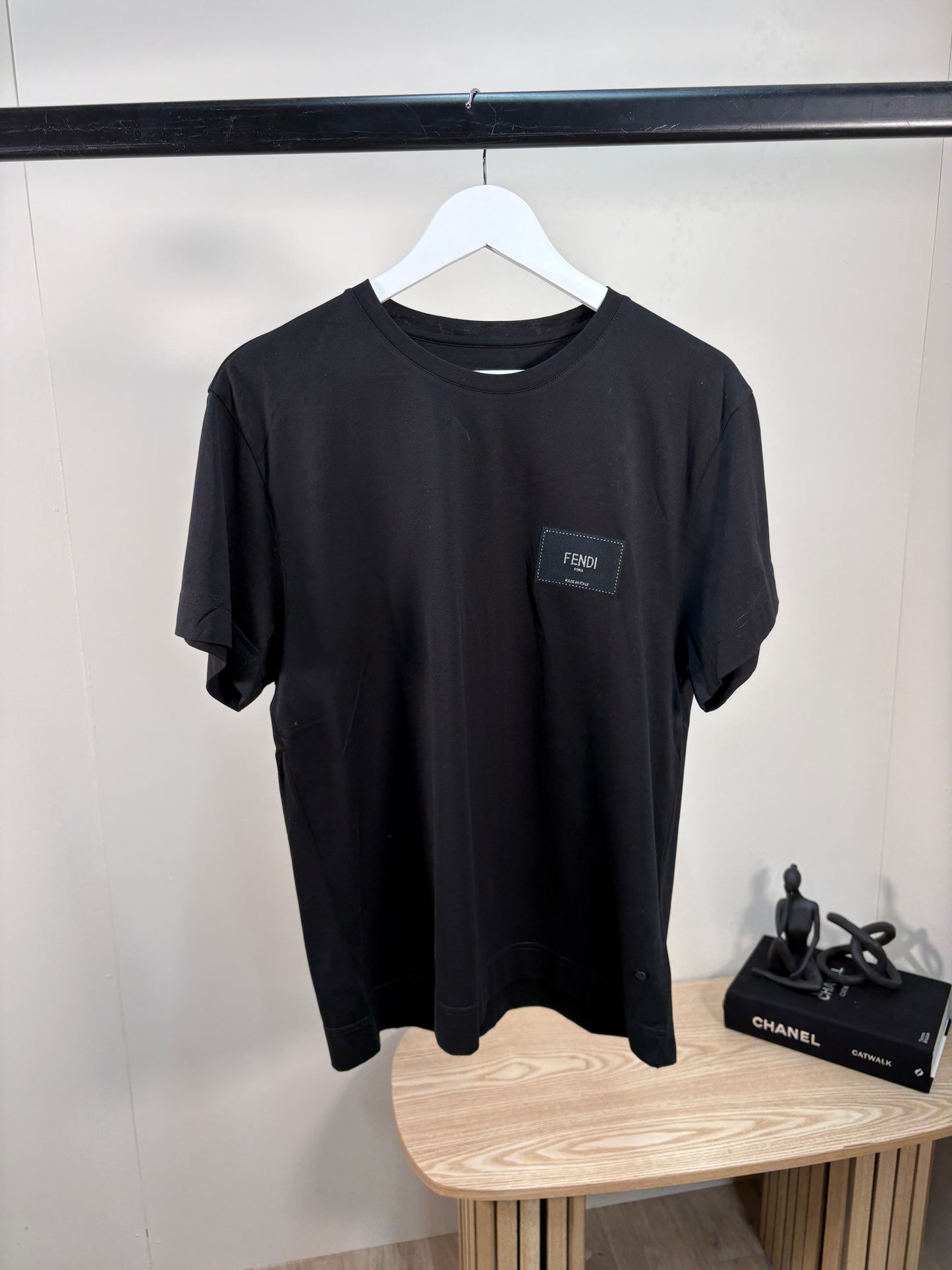 Fendi Black Stitch Logo T-Shirt – UK Small