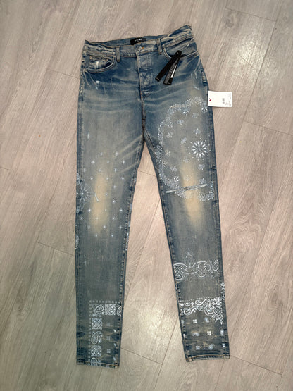 Amiri Blue Bandana MX1 Jeans – New In Tags 36