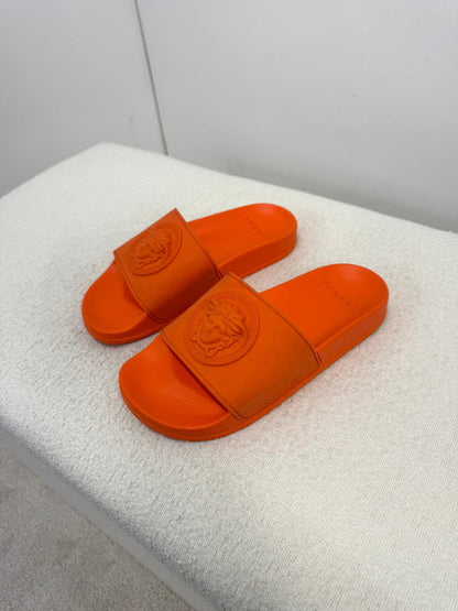 Kids Versace Orange Medusa Slider - EU 35 UK 2.5