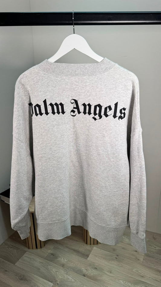 Palm Angels Grey Logo Sweatshirt – Large