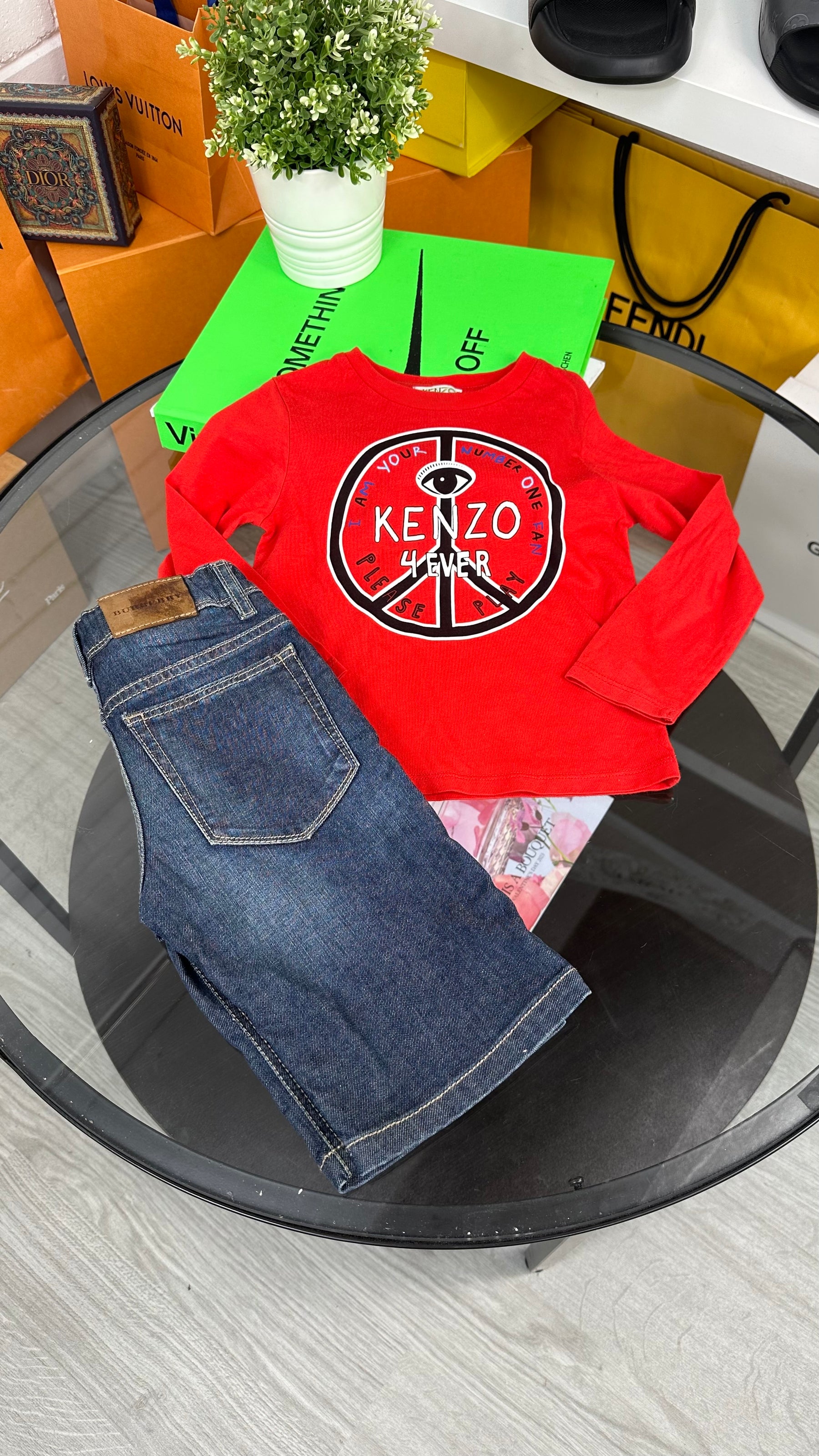 Kids Kenzo Red Longsleeve 4 EVA Top Age 3