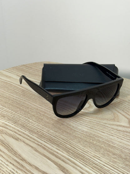 Celine Black Flat Top Aviator Sunglasses - One Size