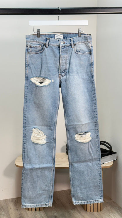 Balenciaga Unisex Blue Distressed Jeans - Brand New In Tags 27