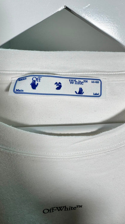 Off-White White T-Shirt Botanical Back Print – Large