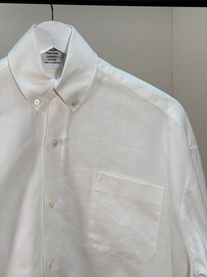 Vetements White Logo Collared Shirt - Small