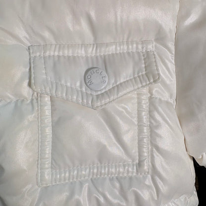 Kids Moncler Cream Padded Fur Trim Puffer Coat – 9-12 Months