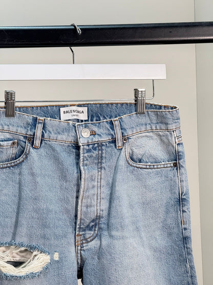 Balenciaga Unisex Blue Distressed Jeans - Brand New In Tags 27