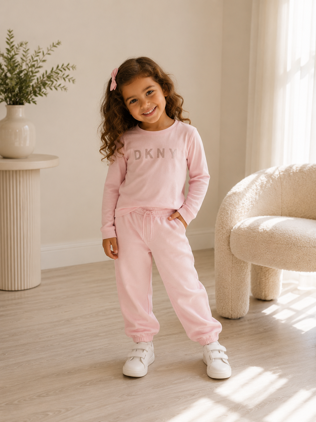 Kids DKNY Pink Long Sleeve Top – Age 4