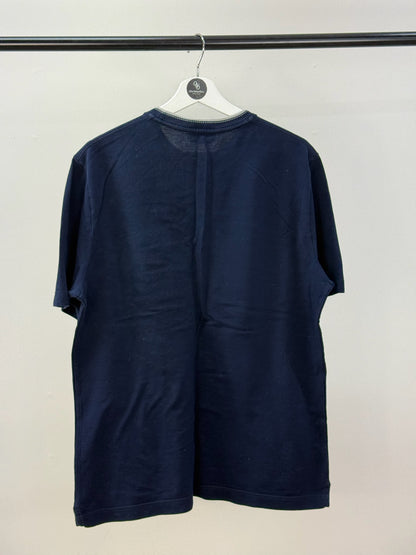 Hermes Navy H Logo T-Shirt - medium